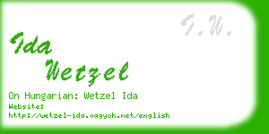 ida wetzel business card